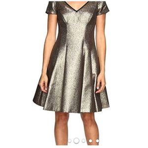 Nue by Shani Metallic Gold Party Cocktail Dress